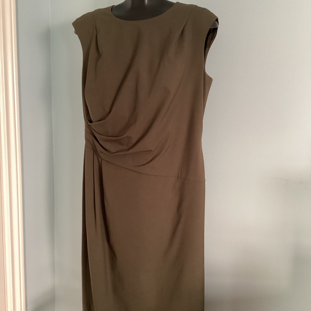 Lafayette 148 NY green wool dress size 14